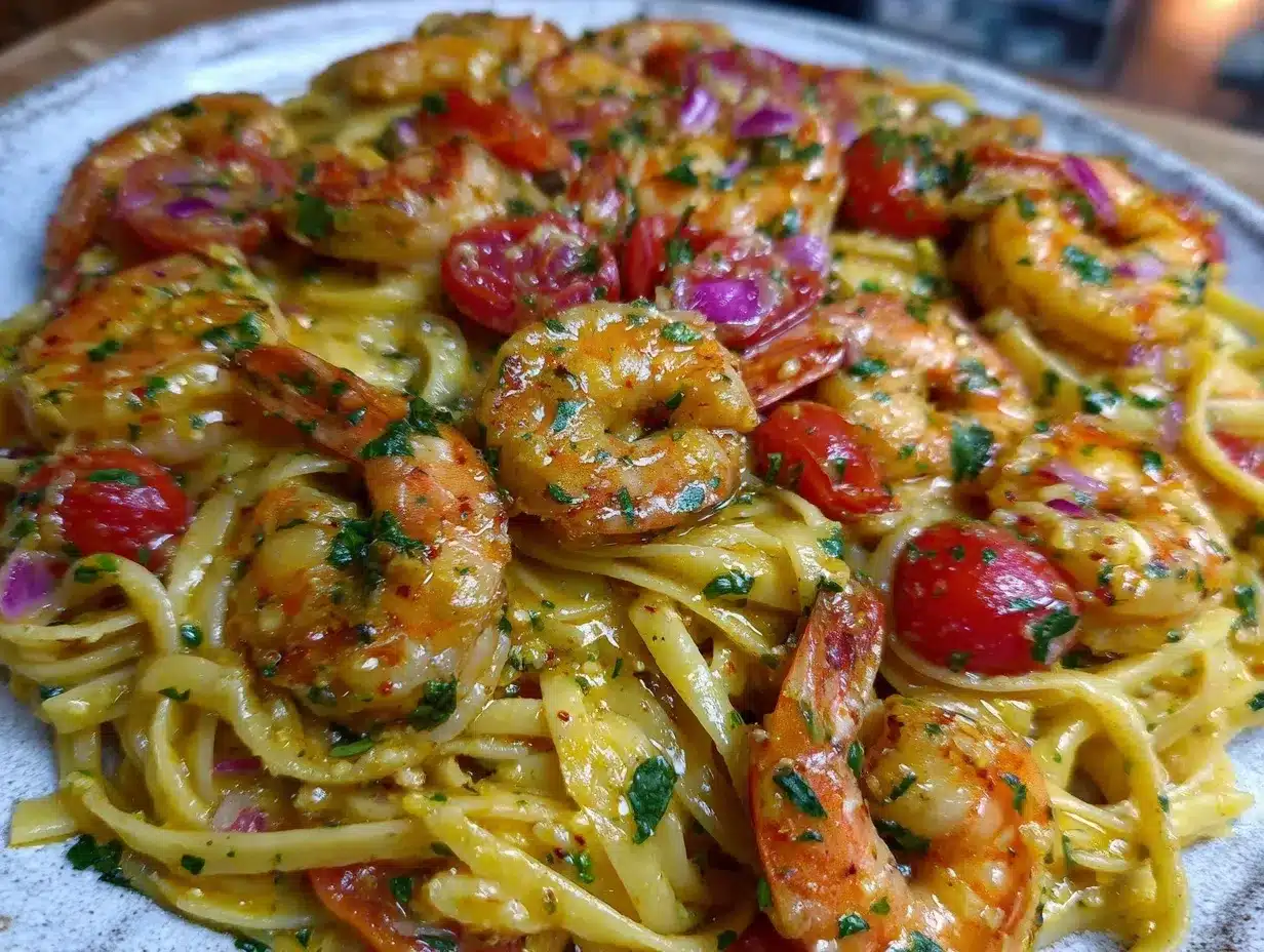 garlic butter shrimp linguine preparation steps