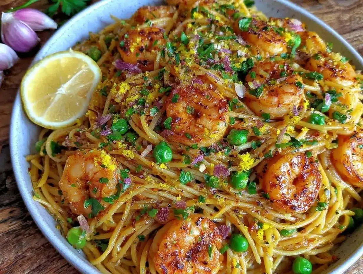 garlic butter shrimp pasta preparation steps