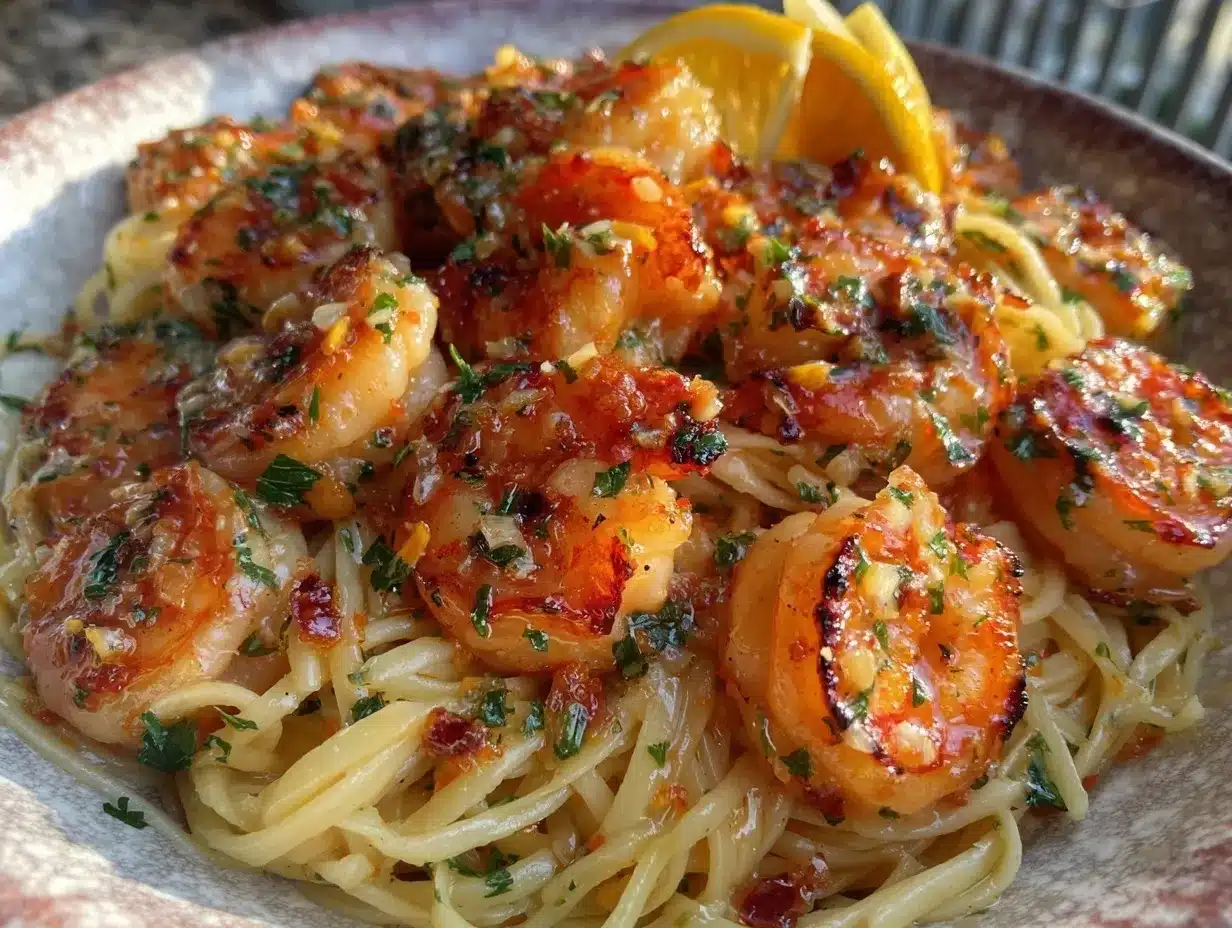 garlic butter shrimp scampi pasta preparation steps