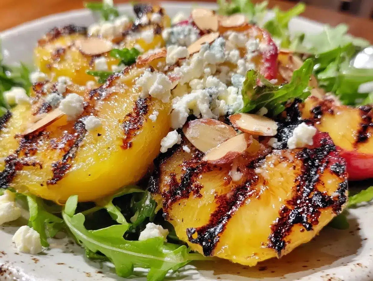 grilled peach and arugula salad preparation steps