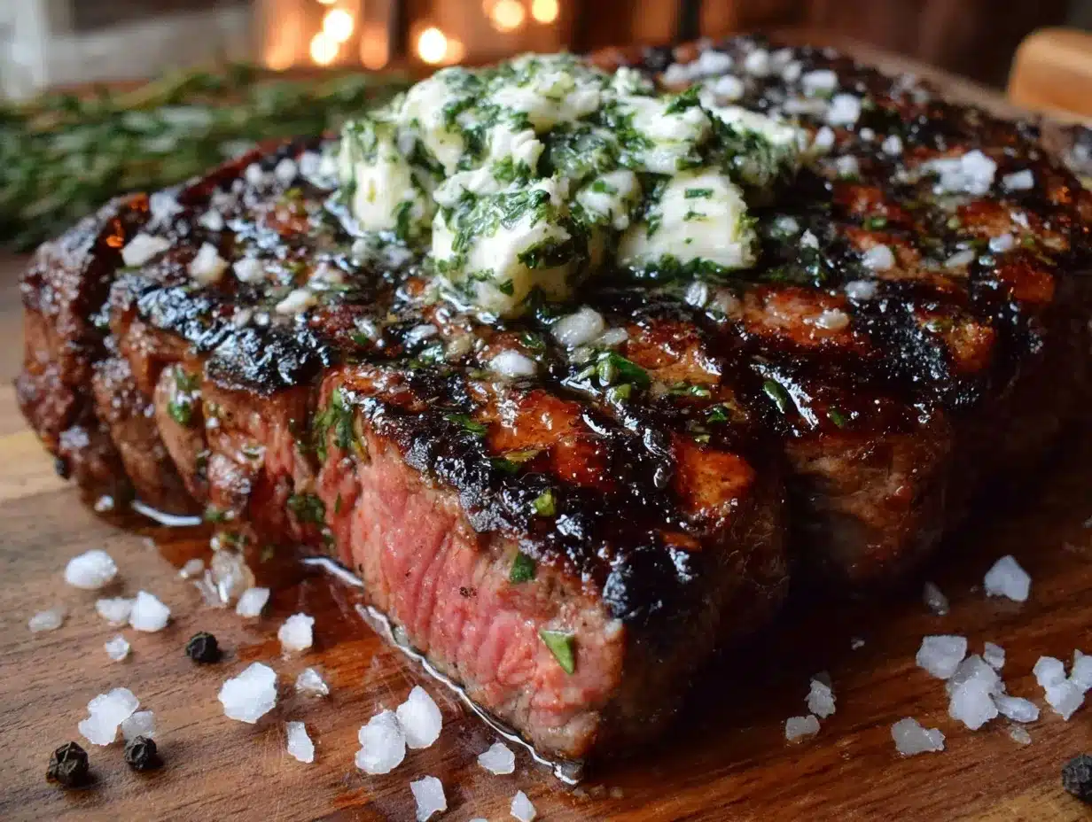 grilled ribeye steak with herb butter preparation steps