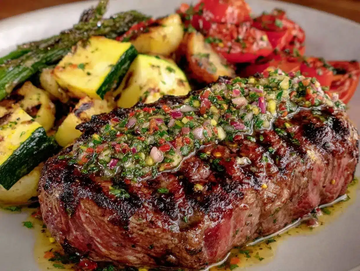 grilled steak with chimichurri preparation steps
