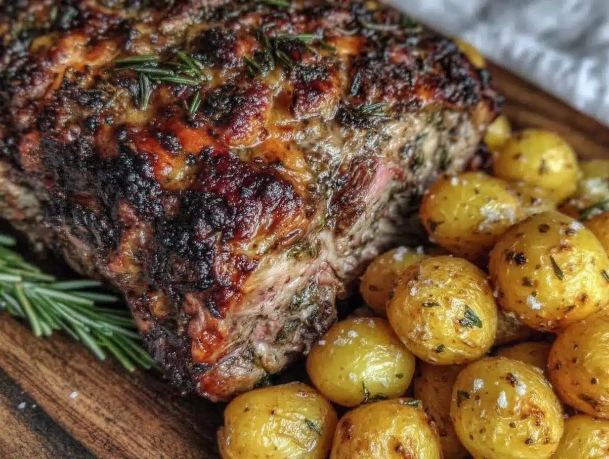 herb-crusted leg of lamb preparation steps