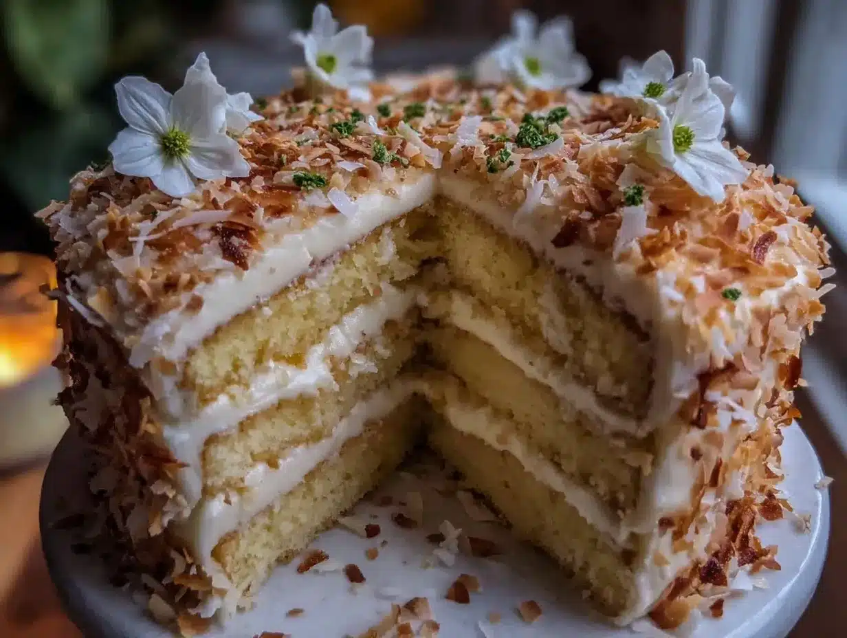 lemon coconut layered cake preparation steps