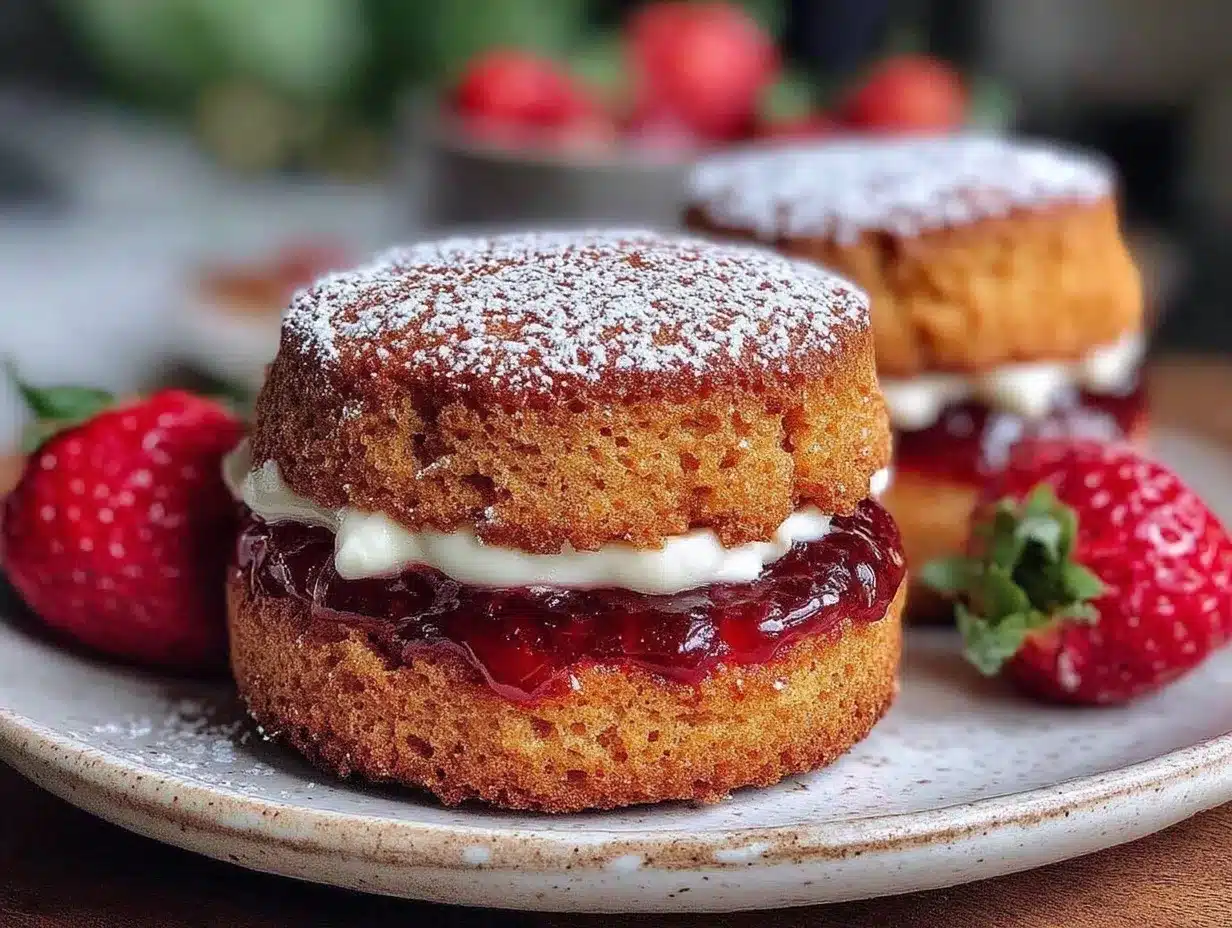 mini Victoria sponge cakes preparation steps