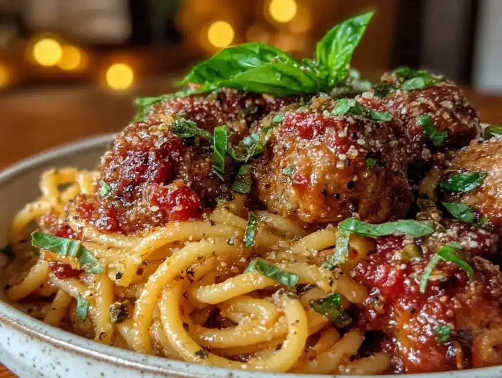 one-pot spaghetti and meatballs - featured image