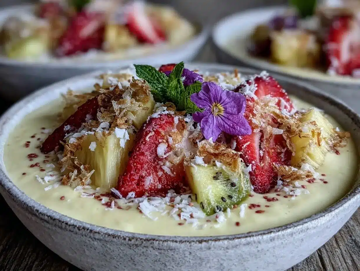 pineapple coconut smoothie bowl preparation steps
