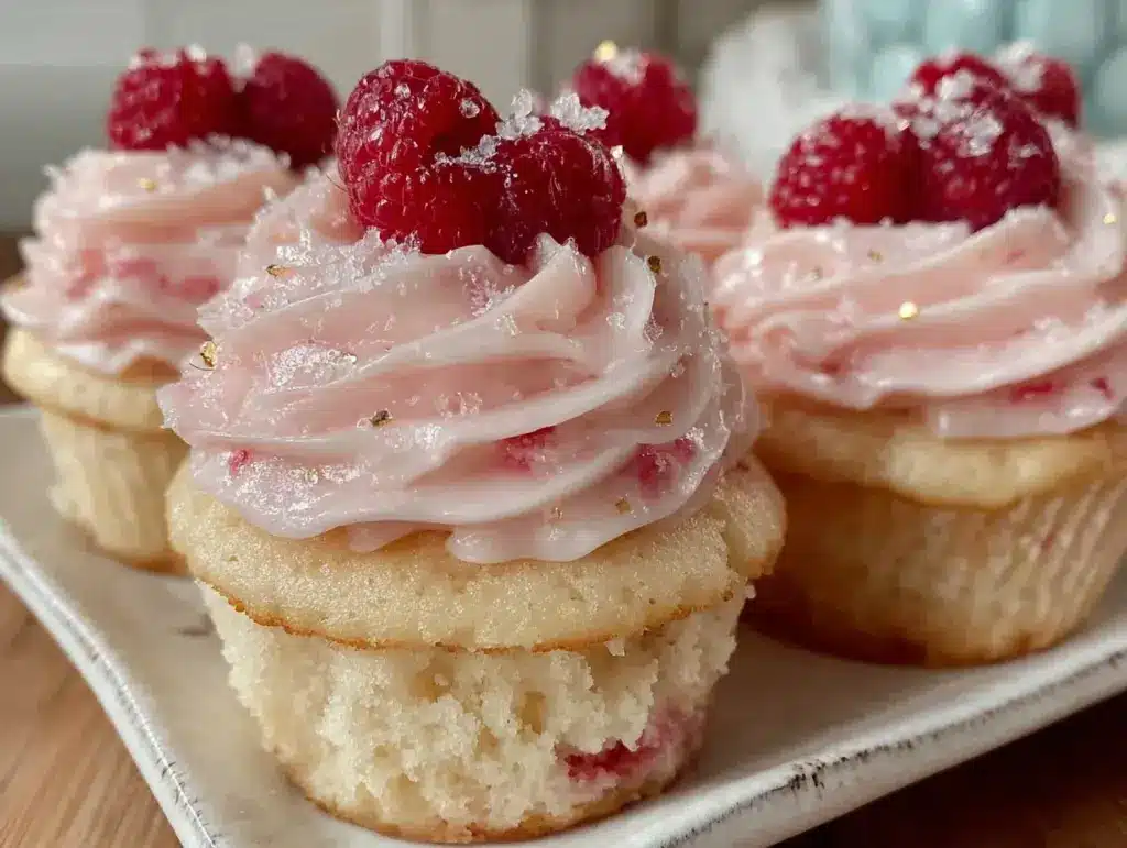 pink champagne cupcakes - featured image
