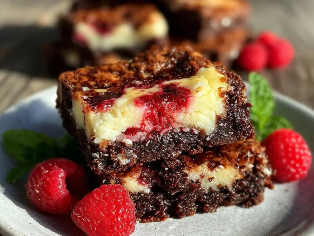 raspberry cheesecake brownies - featured image