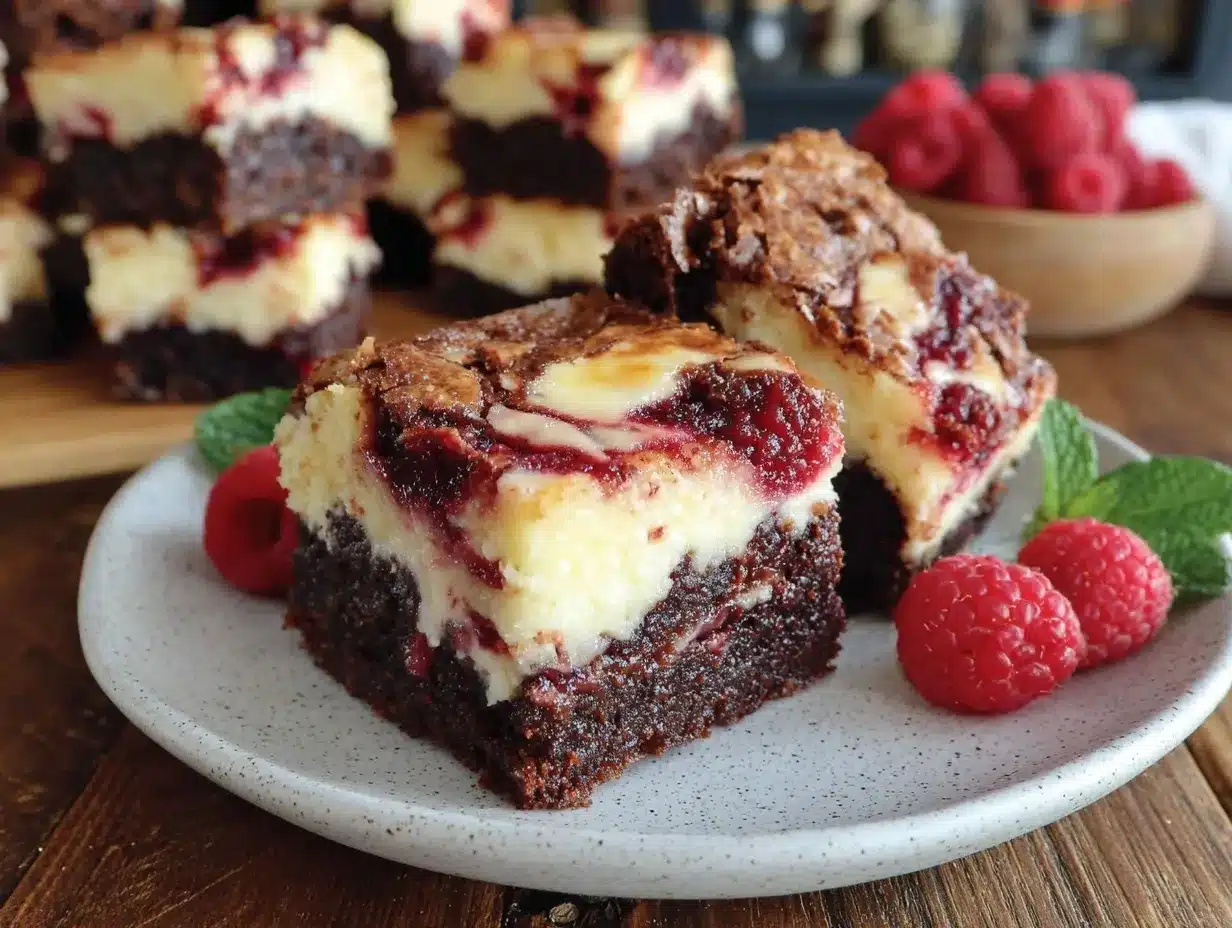 raspberry cheesecake brownies preparation steps