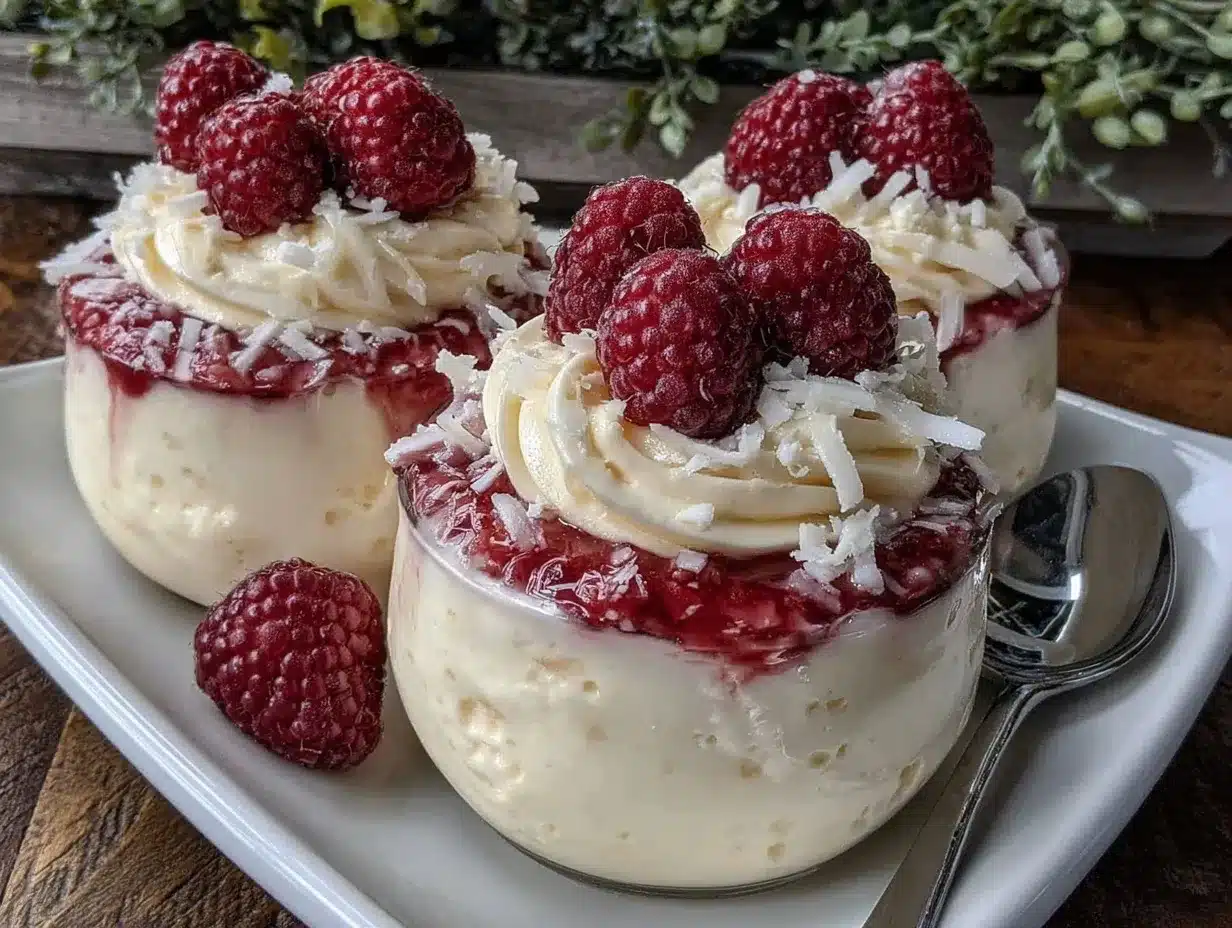 raspberry white chocolate mousse cups preparation steps