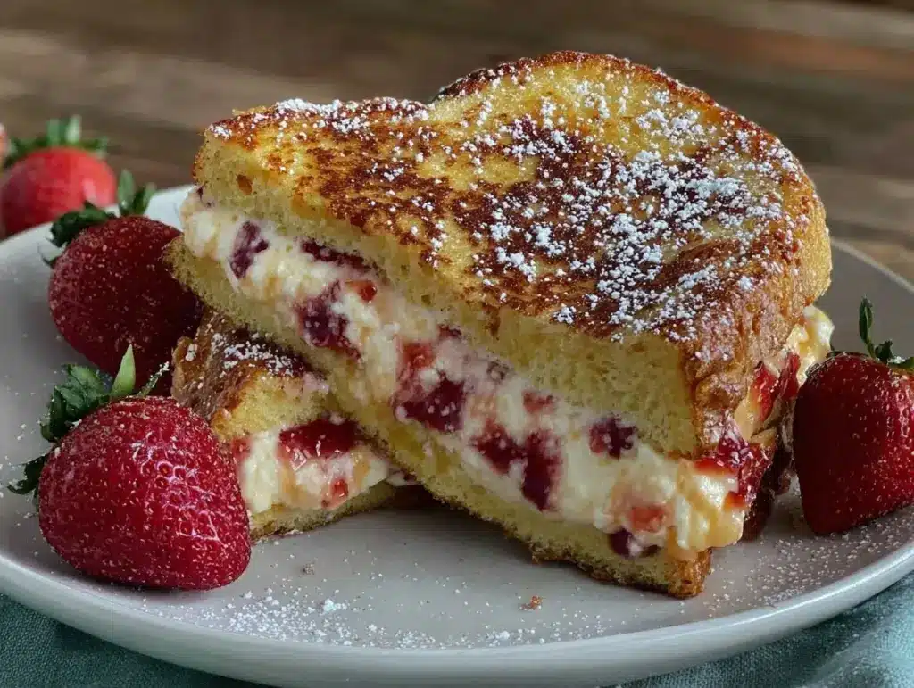 strawberry cream cheese stuffed french toast - featured image