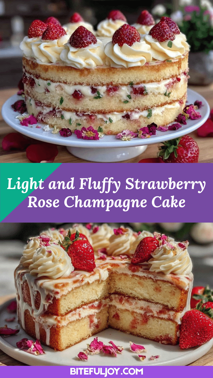 strawberry rose champagne cake recipe