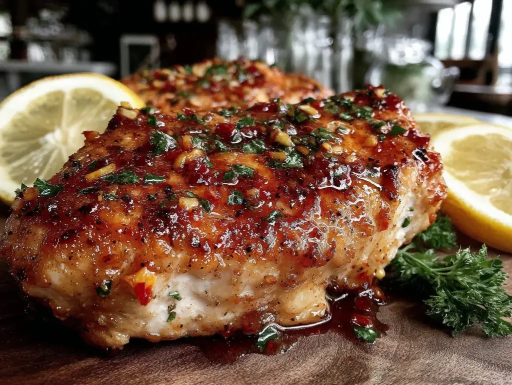 tender lemon garlic chicken breast - featured image