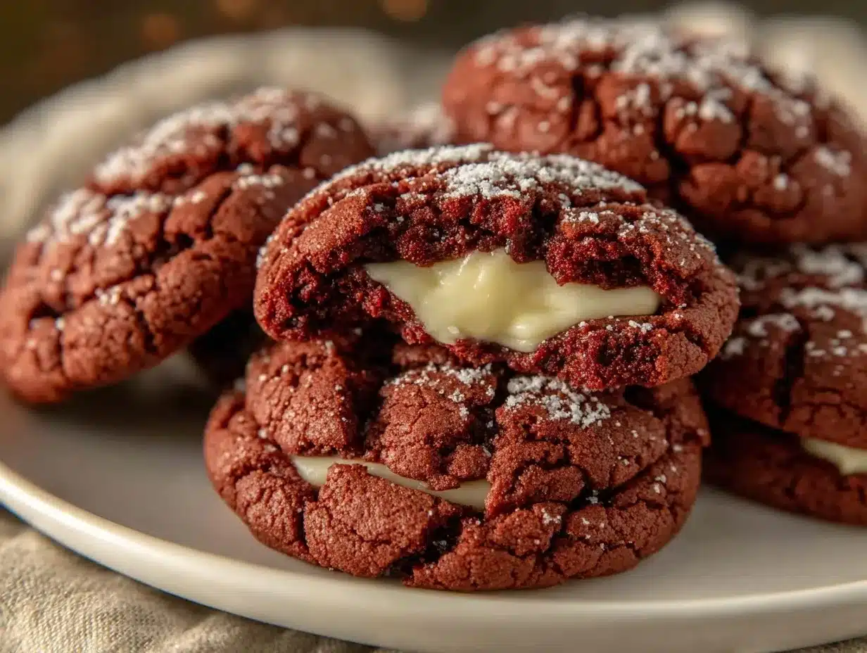 tender red velvet crinkle cookies preparation steps