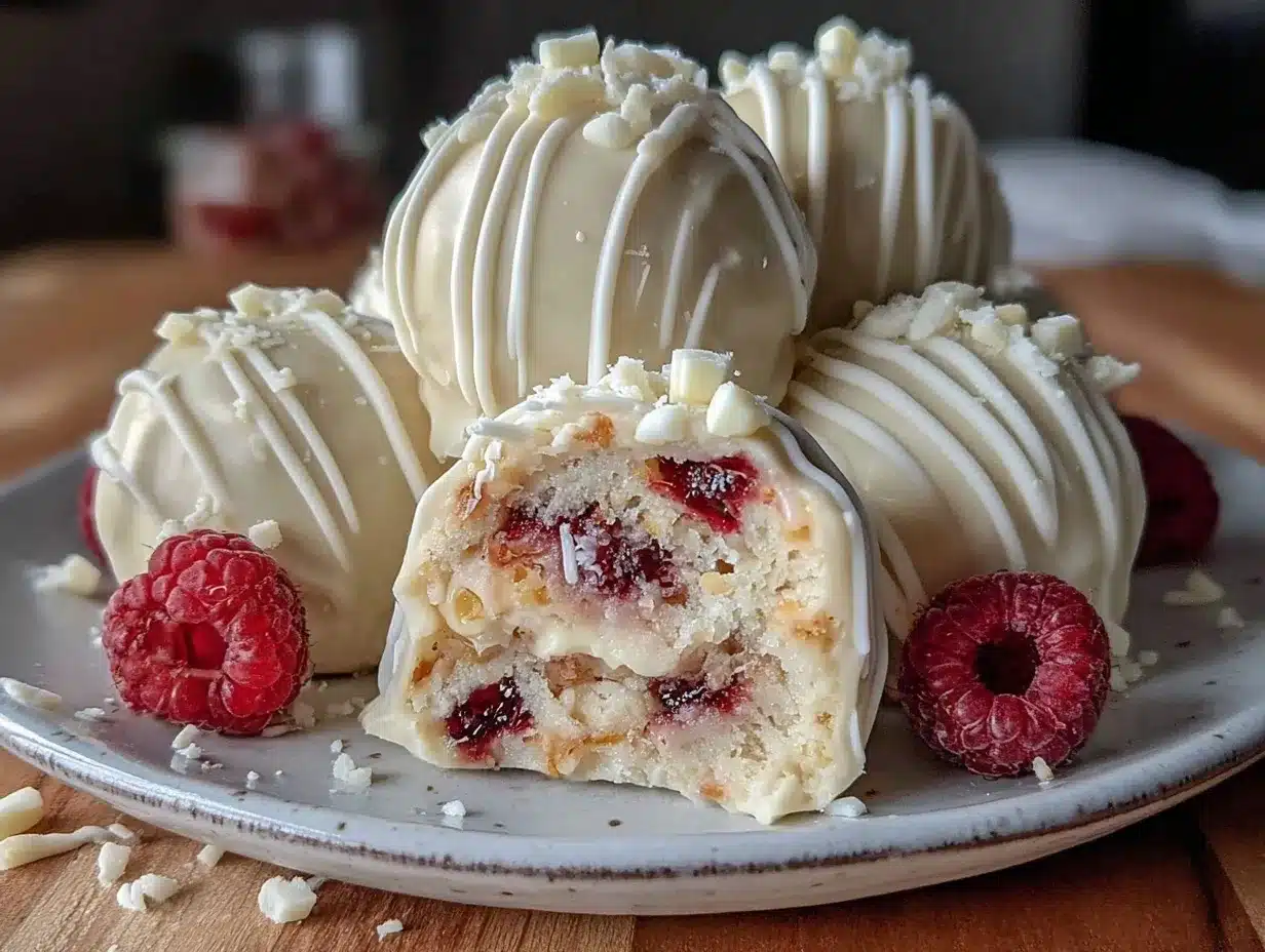 white chocolate raspberry truffles preparation steps
