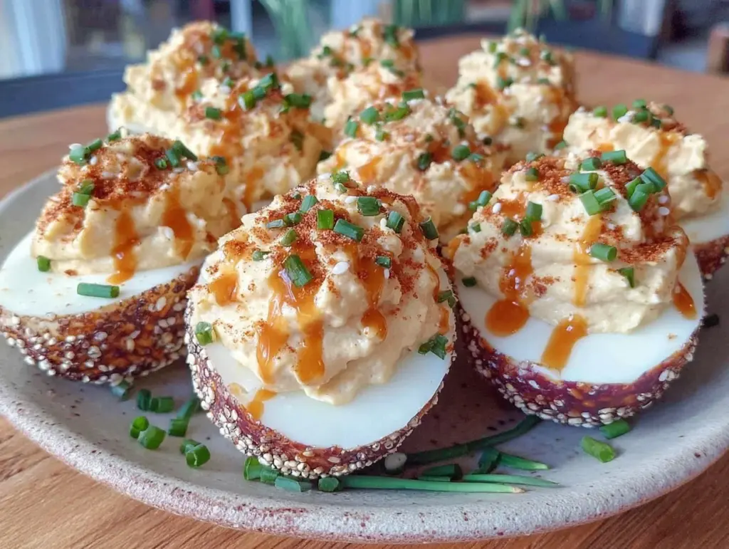 brown butter deviled eggs - featured image