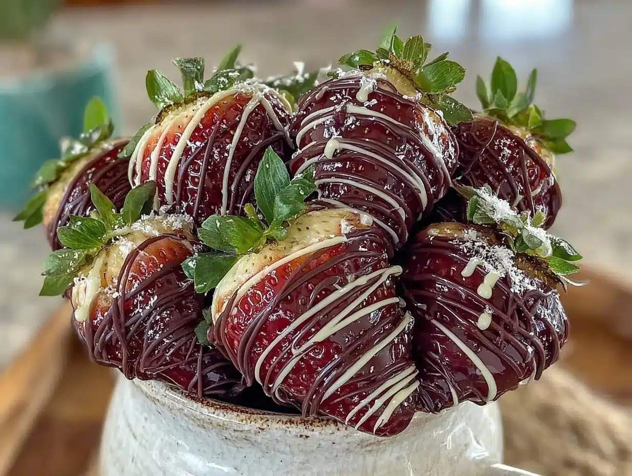 chocolate covered strawberry bouquet preparation steps