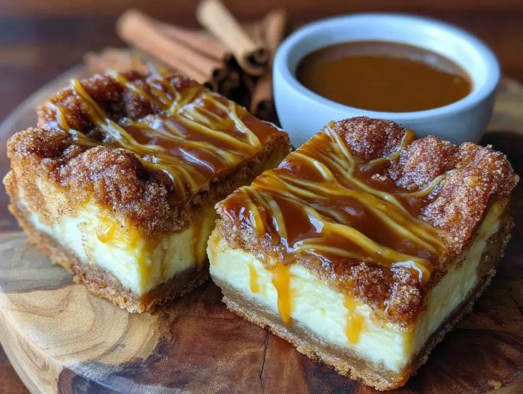 churro cheesecake bars - featured image