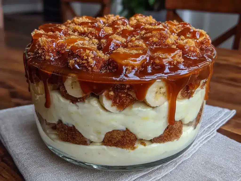 creamy banana pudding trifle - featured image