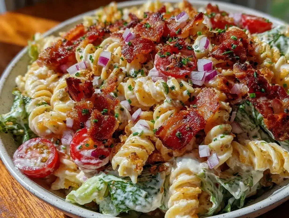 creamy BLT pasta salad preparation steps