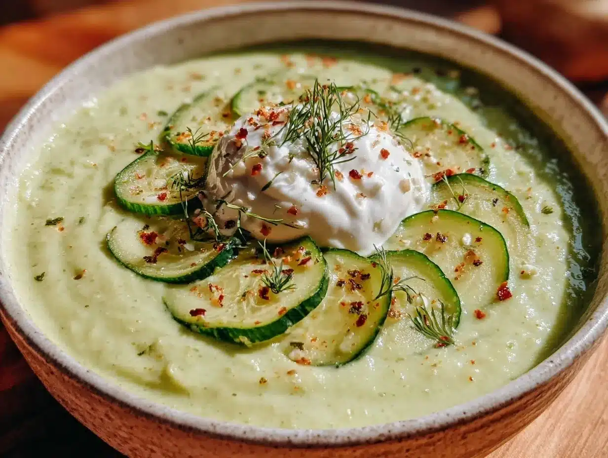 creamy cold cucumber avocado soup preparation steps