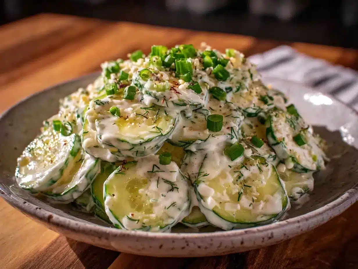 creamy cucumber dill salad preparation steps