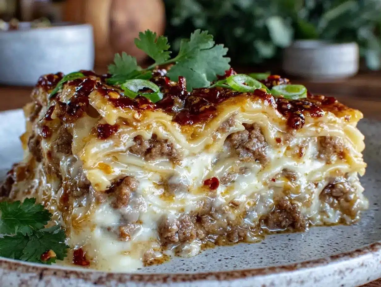 creamy dumpling lasagna preparation steps