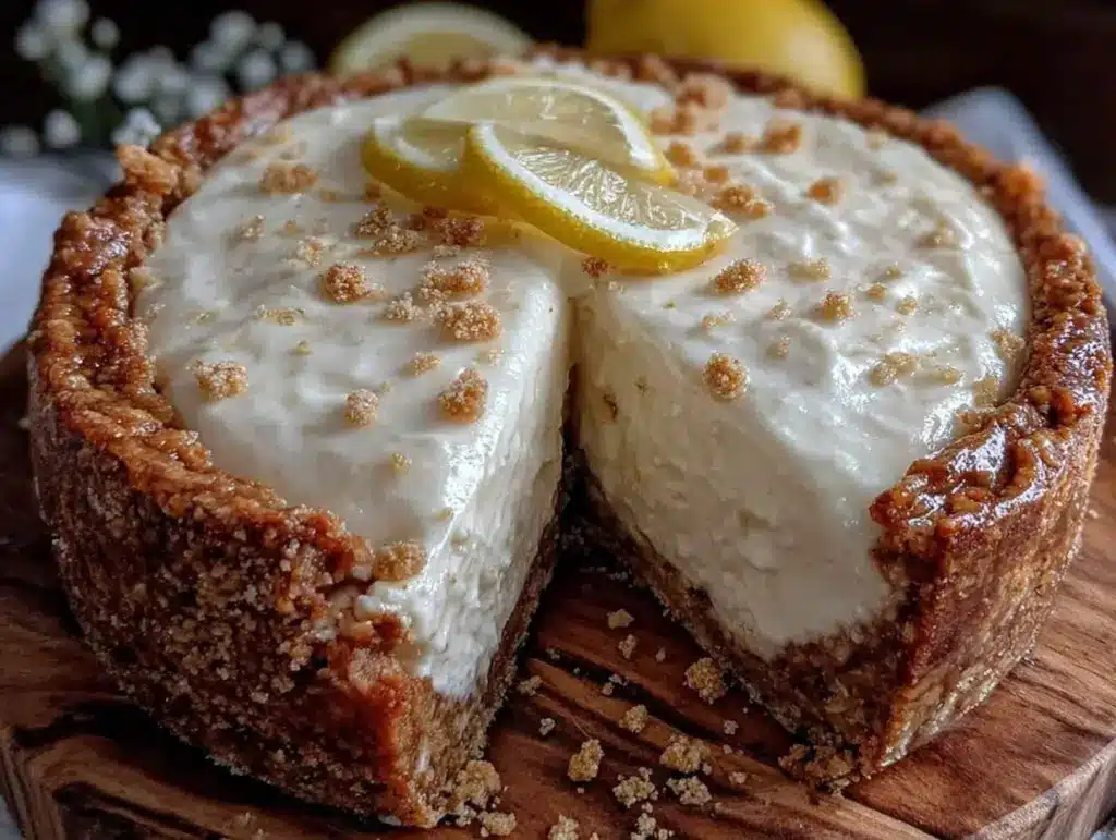 creamy frozen lemonade pie - featured image