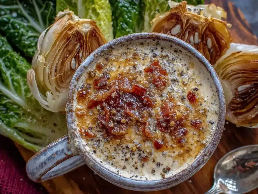 creamy homemade caesar salad dressing - featured image