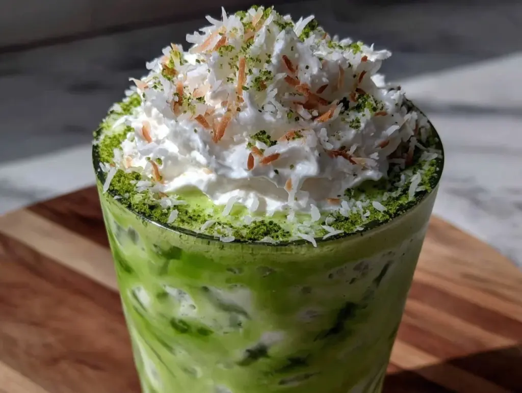 creamy matcha mint shamrock shake - featured image