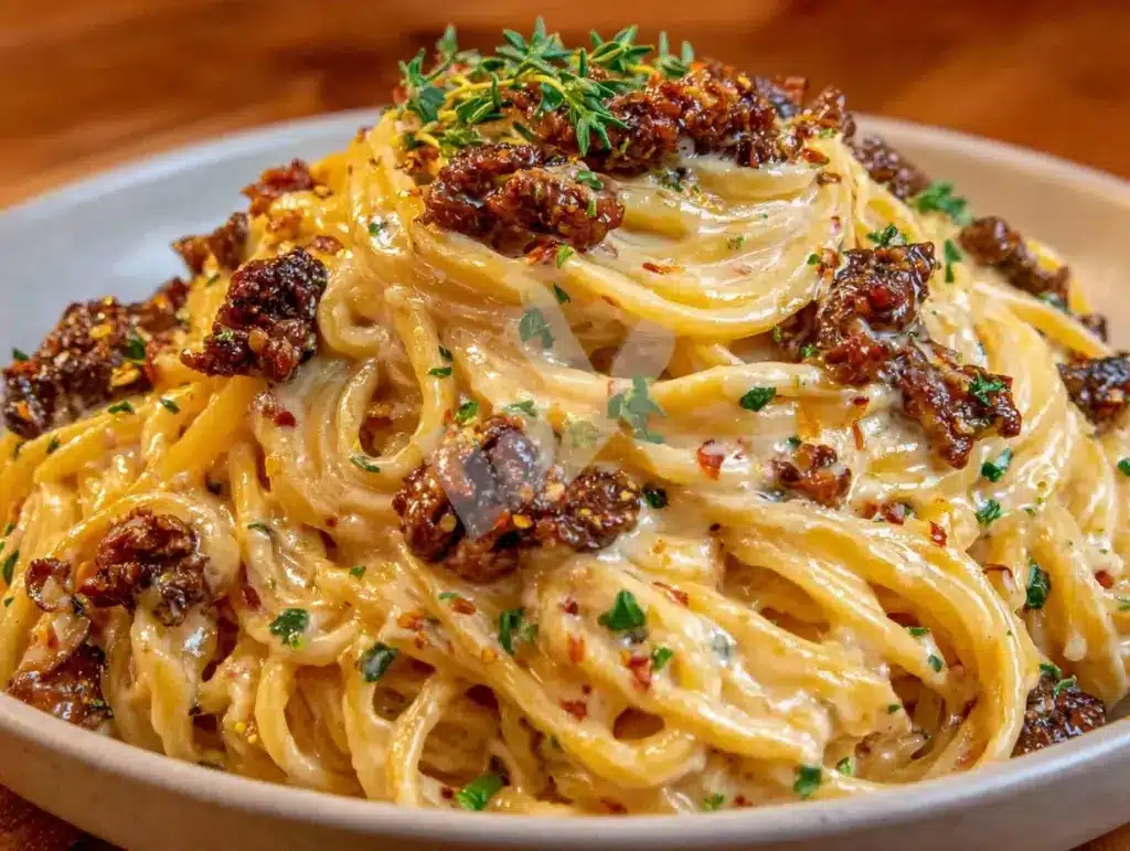 creamy morel mushroom pasta - featured image