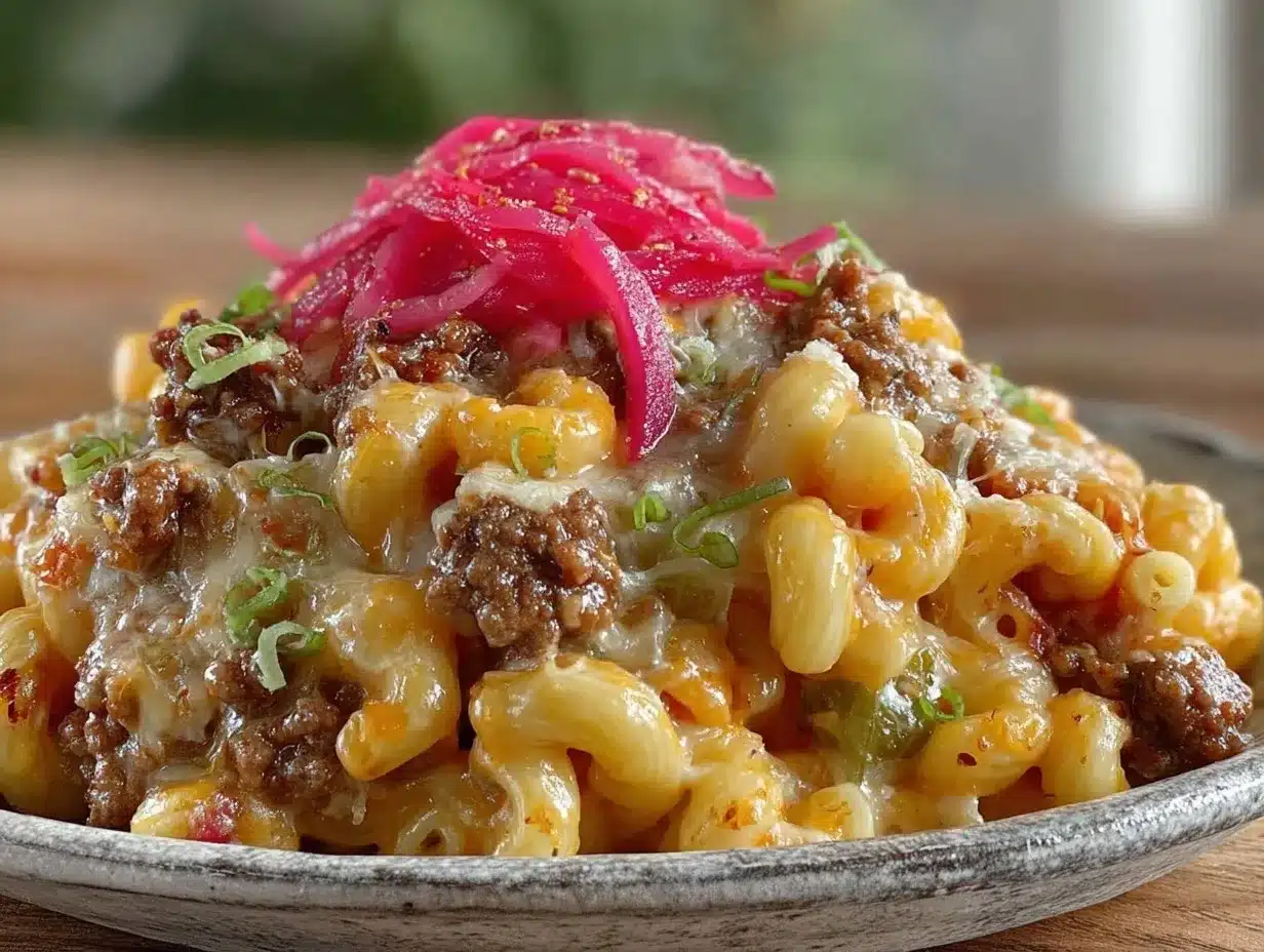 creamy one-pot cheeseburger macaroni preparation steps