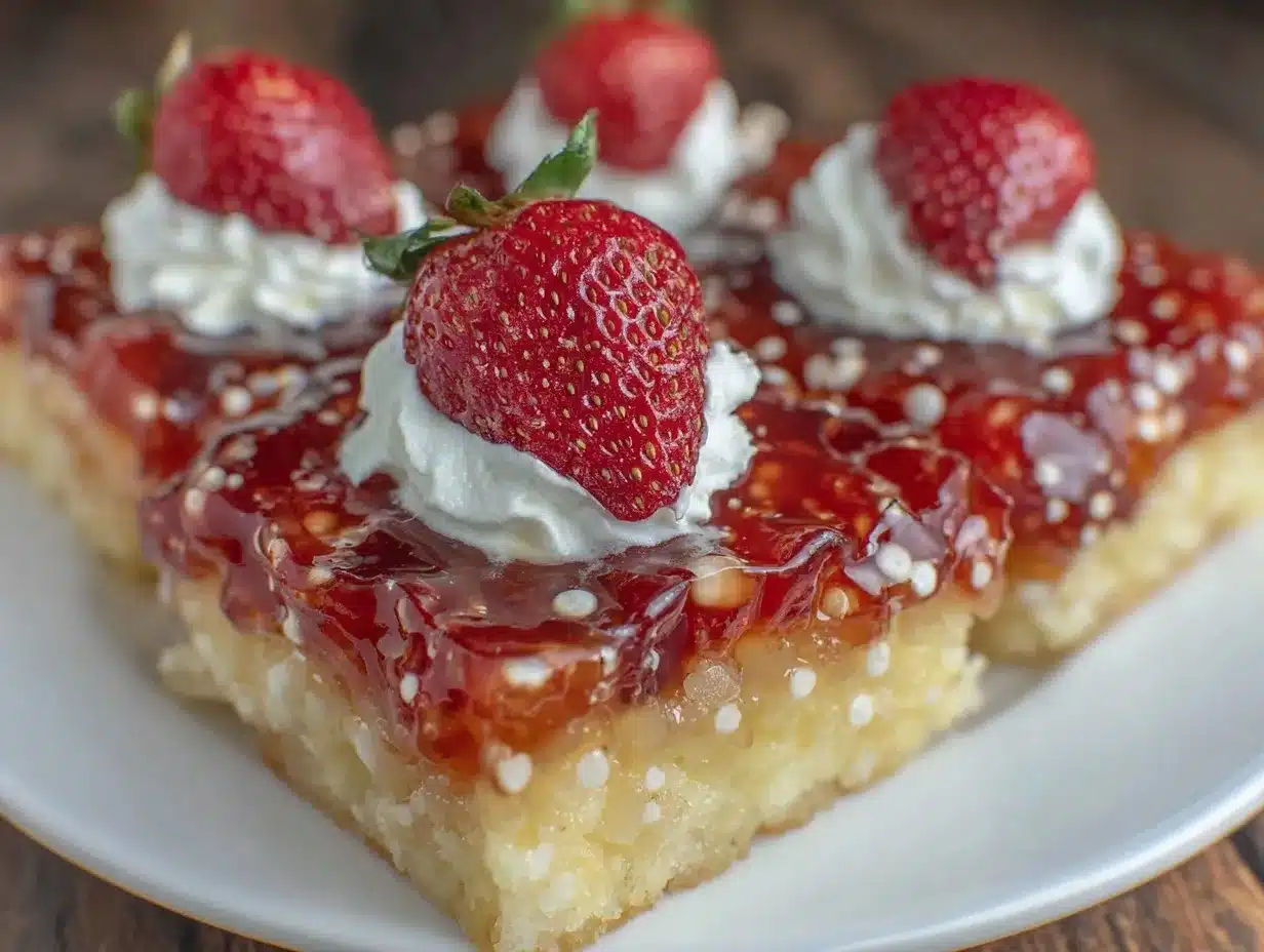 creamy strawberry jello poke cake preparation steps