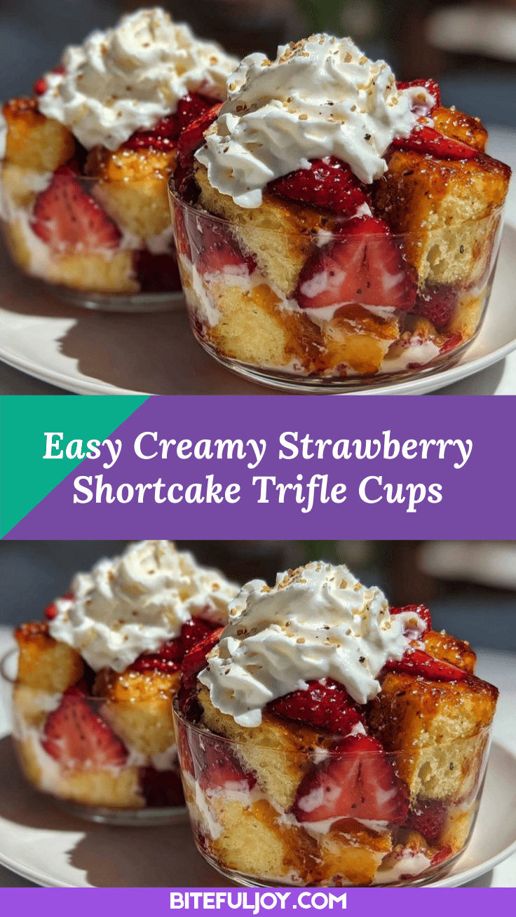 creamy strawberry shortcake trifle cups recipe