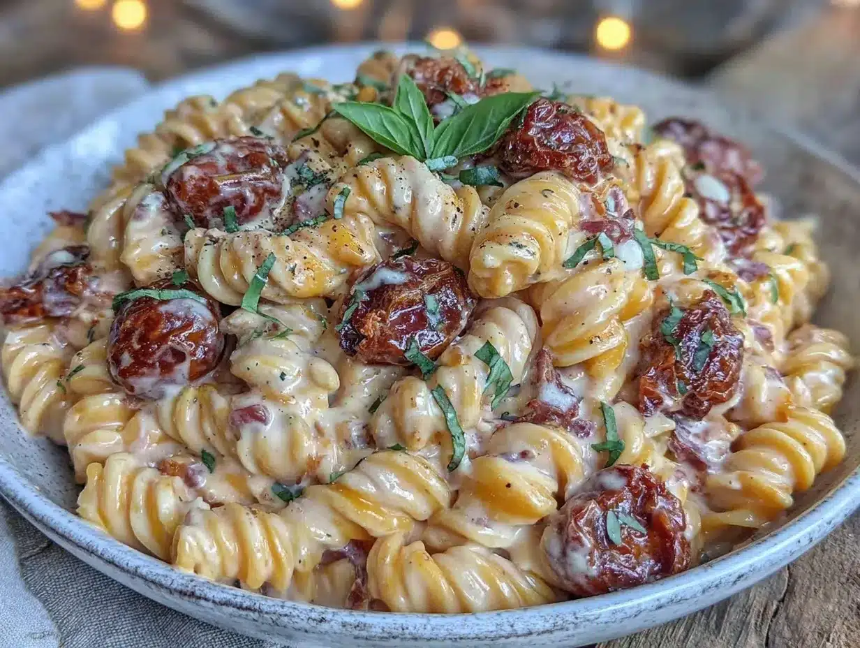 creamy tuscan sun-dried tomato pasta salad preparation steps