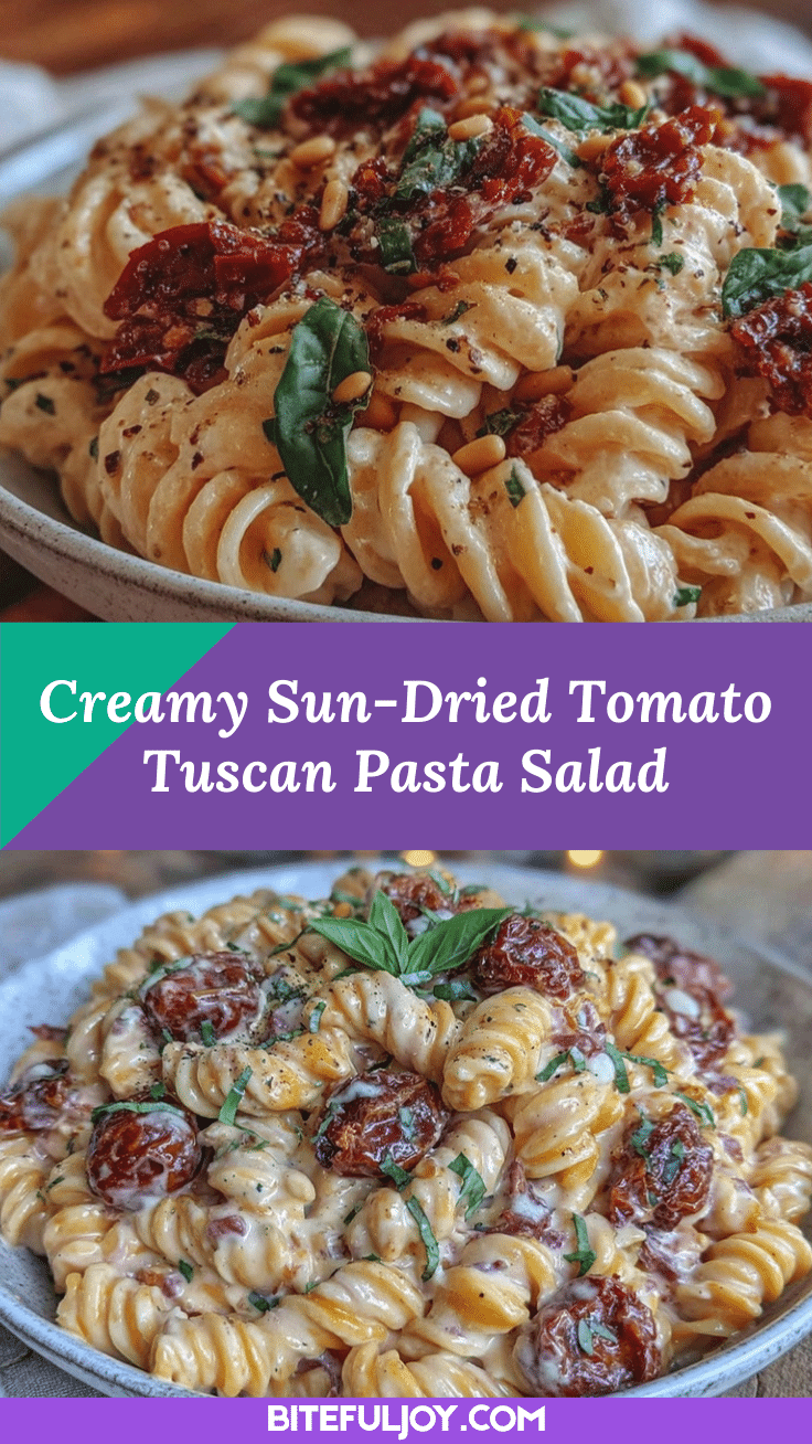 creamy tuscan sun-dried tomato pasta salad recipe