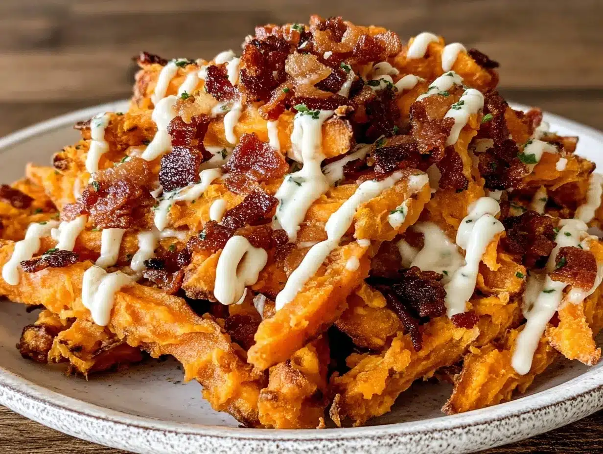 crispy loaded sweet potato fries preparation steps