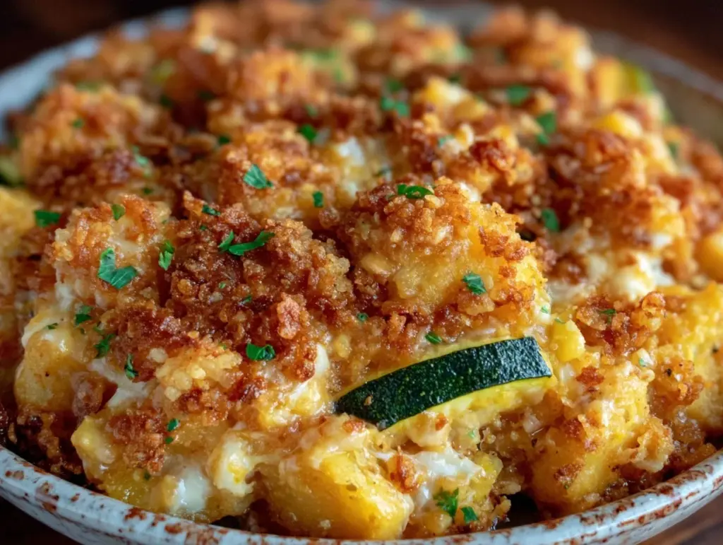 crispy southern squash casserole - featured image