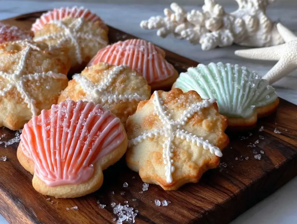 decorated beach theme sugar cookies - featured image
