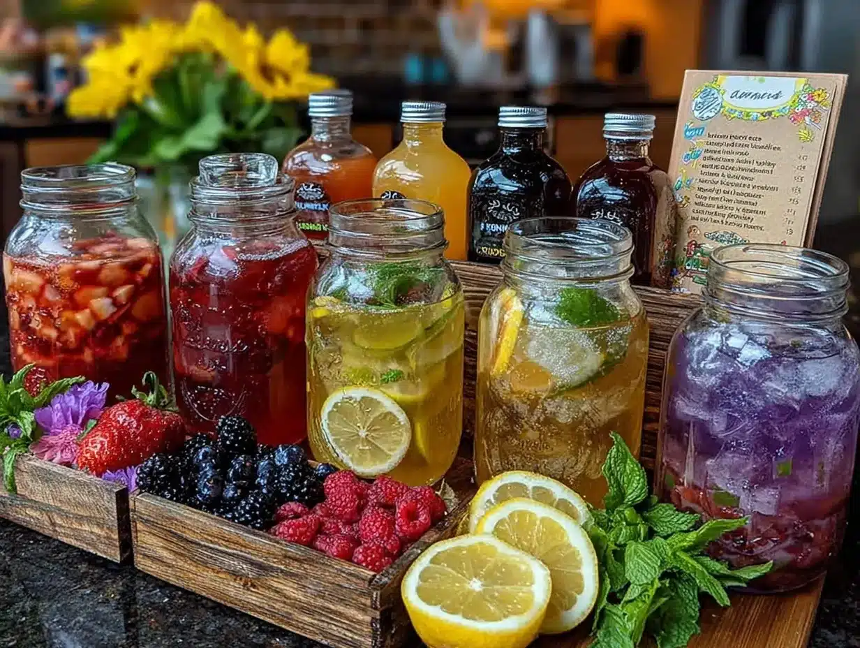 DIY mocktail bar station preparation steps