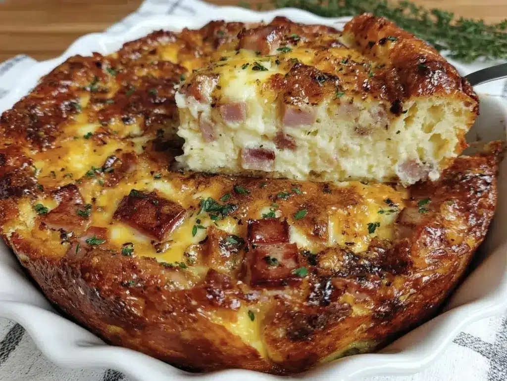 easy crescent roll egg casserole - featured image