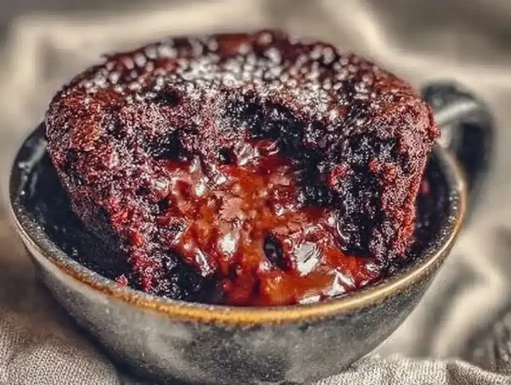 easy single serving molten mug brownie - featured image