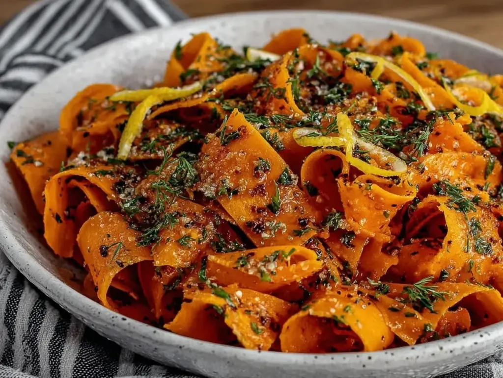 fresh carrot ribbon salad - featured image