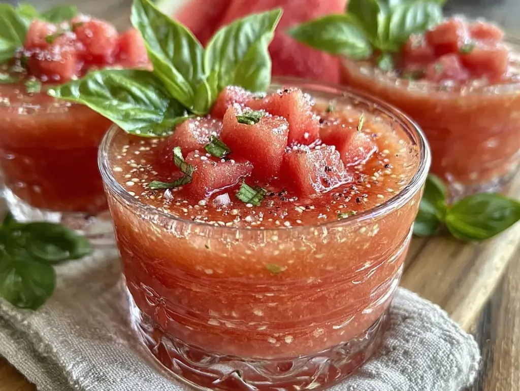fresh chilled watermelon gazpacho - featured image