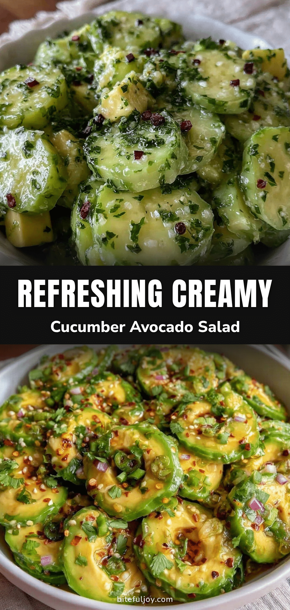 fresh cold cucumber avocado salad recipe