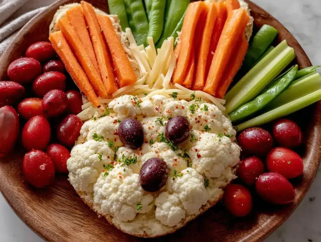 fresh easter bunny veggie tray - featured image