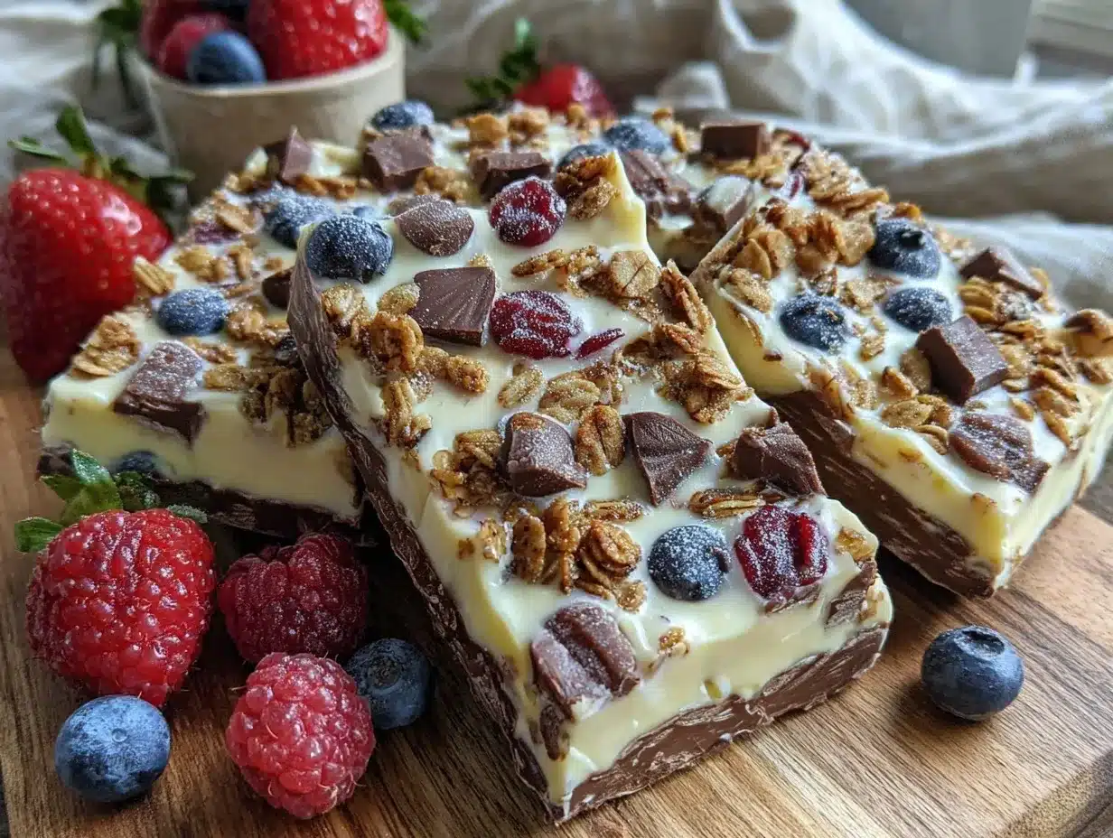fresh frozen yogurt bark recipe preparation steps