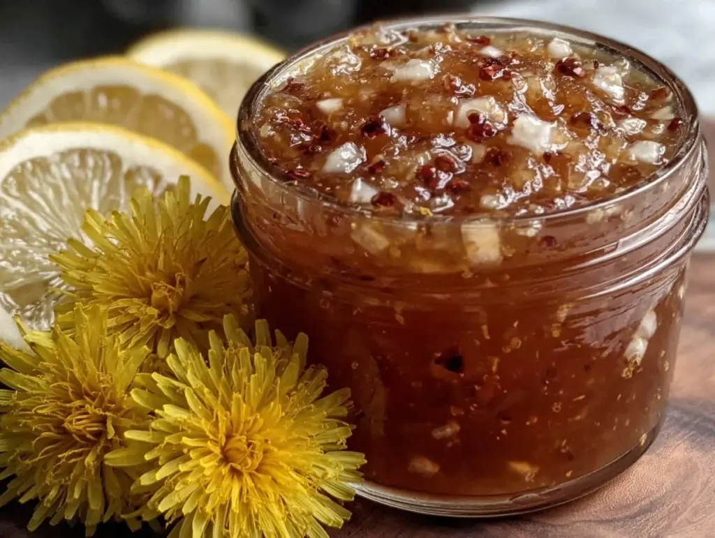 fresh homemade dandelion jelly - featured image