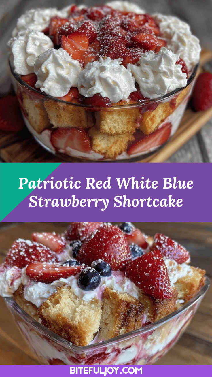 fresh red white and blue strawberry shortcake trifle recipe